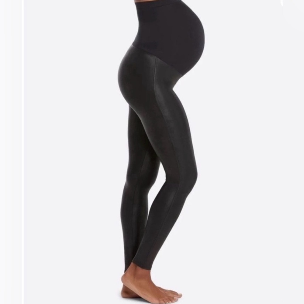 spanx shiny maternity leggings